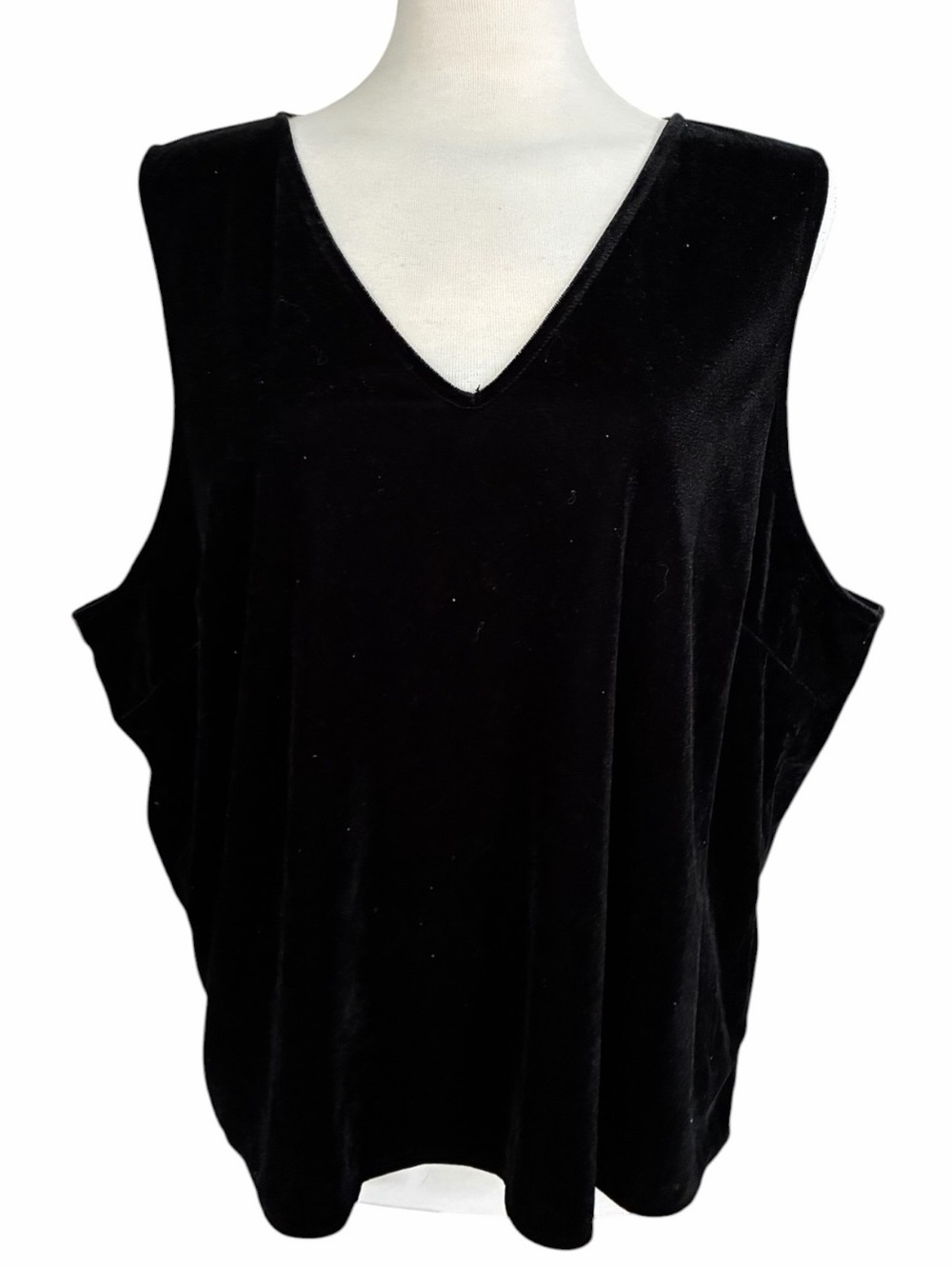 J. Crew Factory Black Velvet V-Neck Sleeveless Top Women’s Size 3X